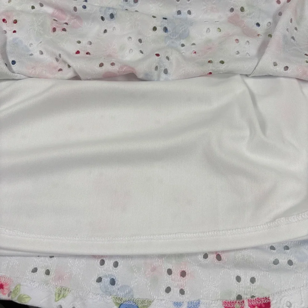 Tahari Girl Kids 6 White Berry Floral Eyelet Smocked Dress NEW Fruit Print